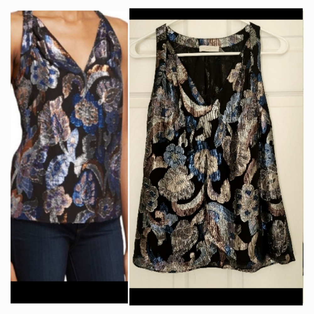 Ramy Brook Jerry Metallic Sleeveless Top Tank